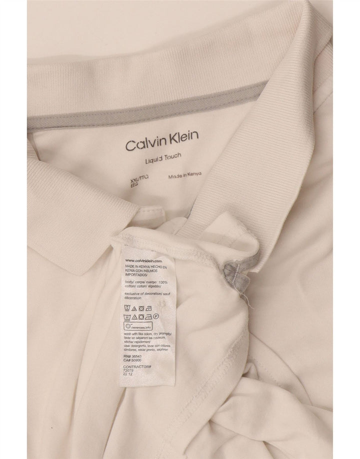 Мужская рубашка-поло Calvin Klein 2XL, белый хлопок