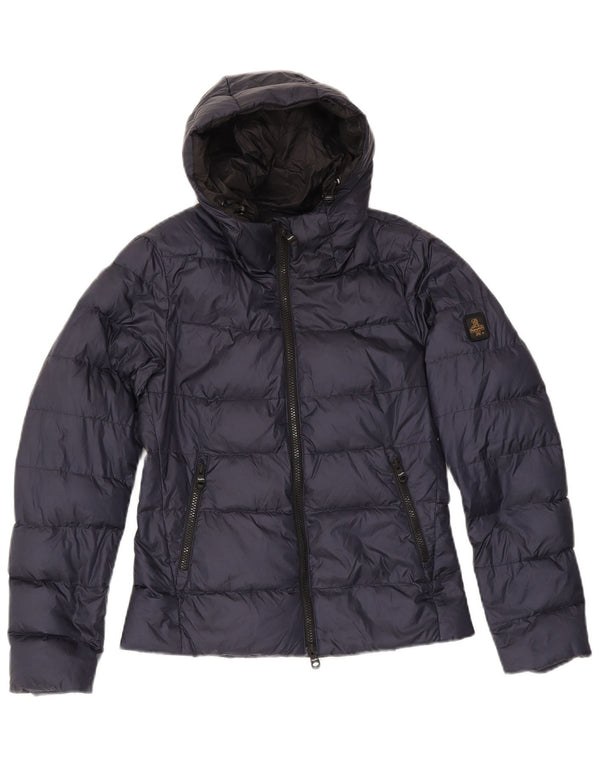 Refrigiwear Womens Hooded Padded Jacket IT 40 Small Navy Blue