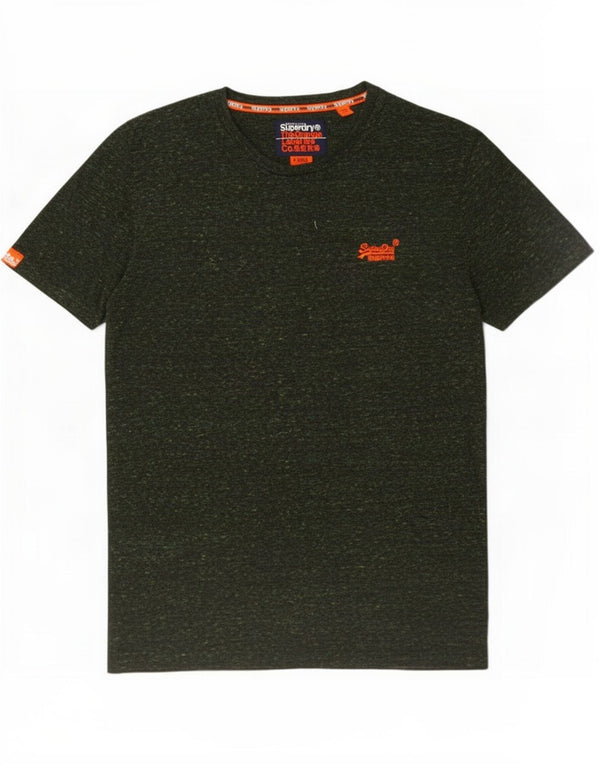Мужская футболка с рисунком Superdry, большой зеленый хлопок с крапинками