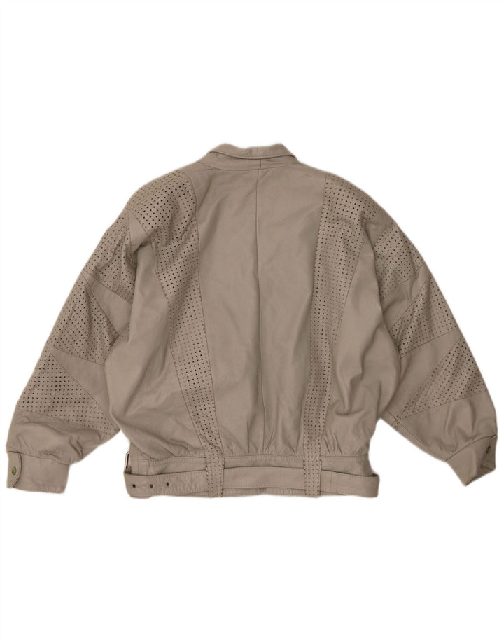 GABRIELLA BENELLI Женская куртка оверсайз EU 36 маленькая серая кожа