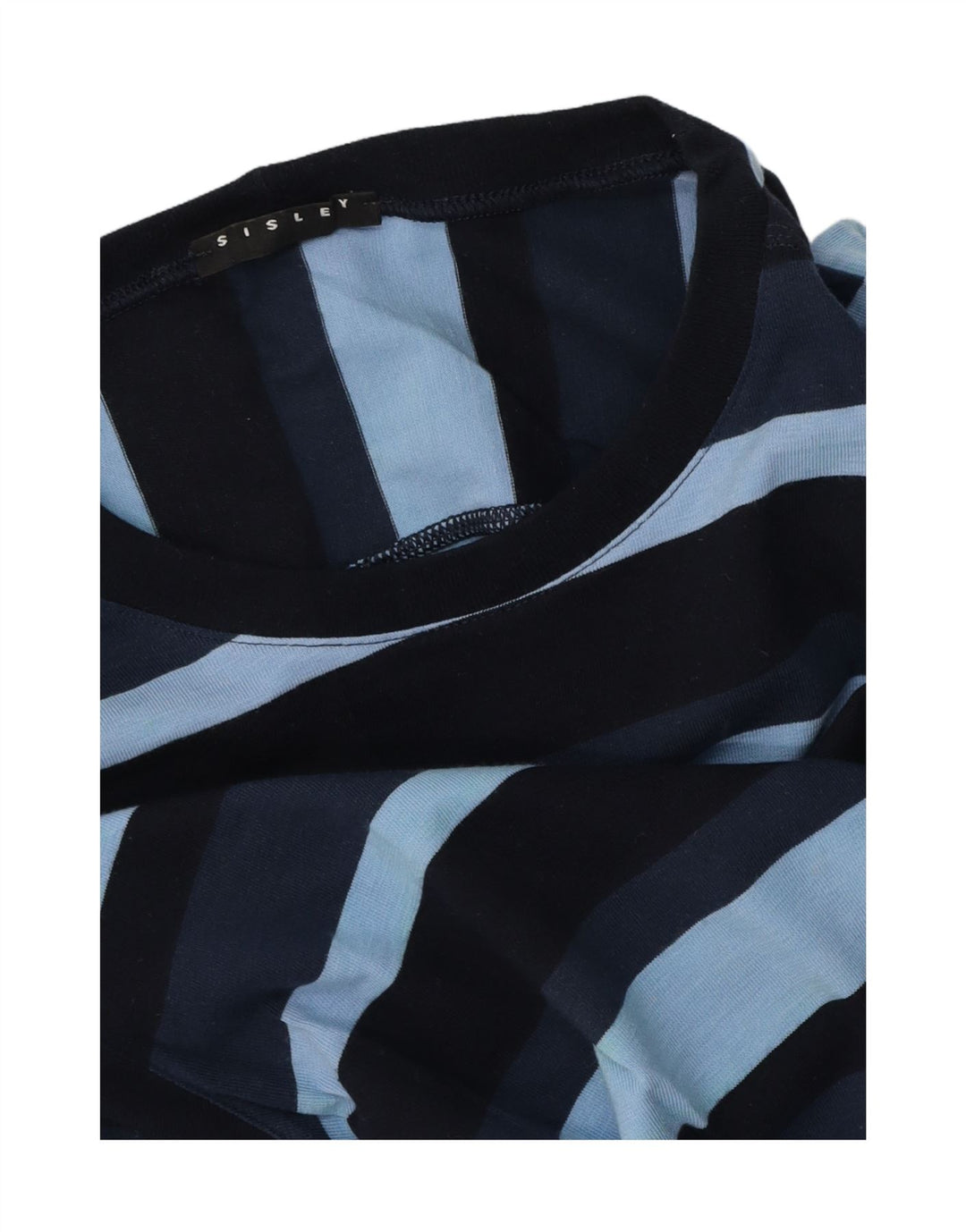 Мужская футболка Sisley из хлопка в маленькую синюю полоску
