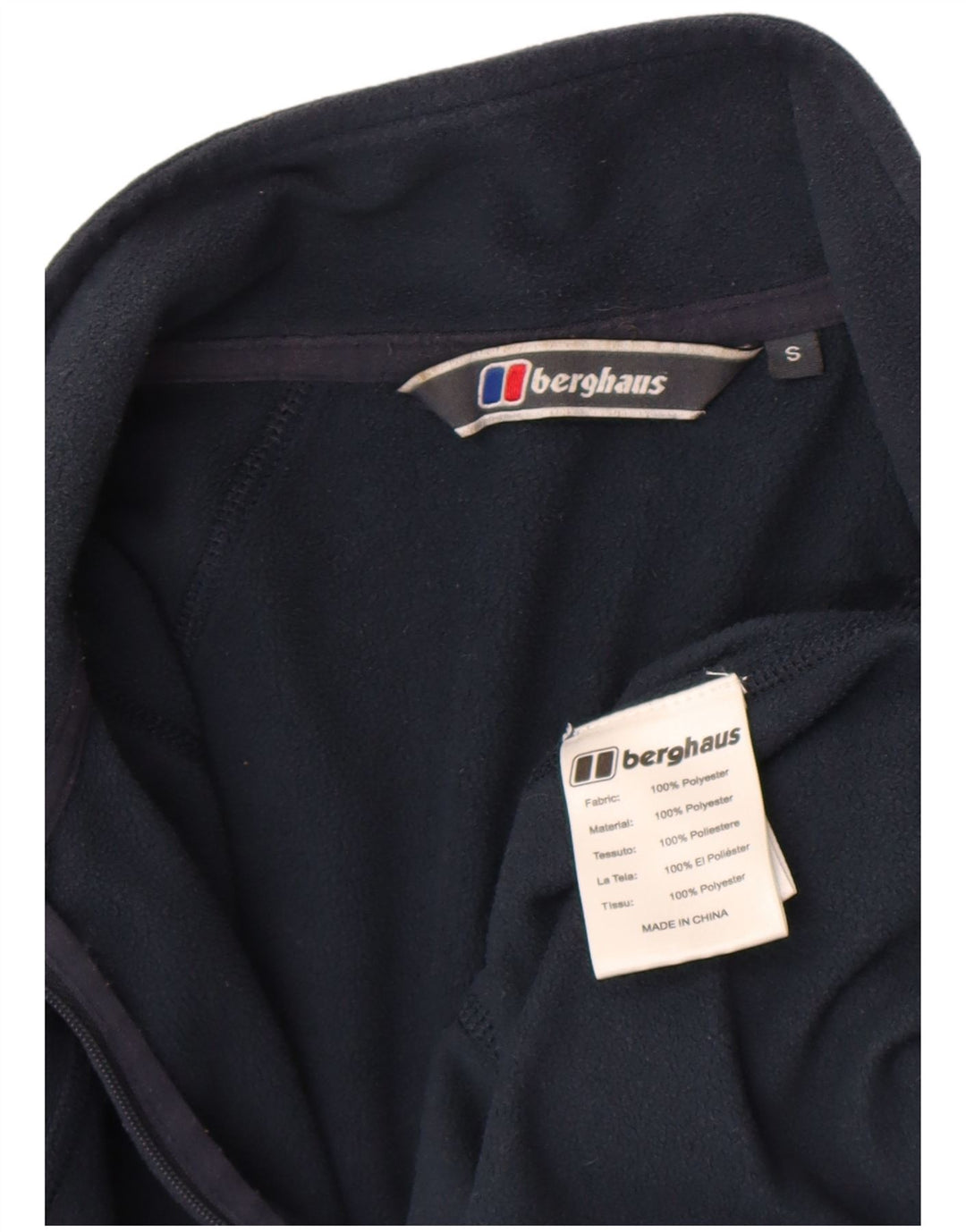 Berghaus Мужской флисовый джемпер с воротником на молнии, маленький темно-синий, полиэстер
