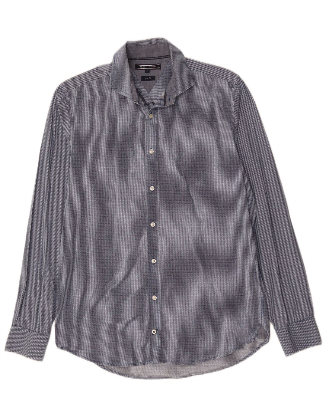 TOMMY BAHAMA Мужская рубашка приталенного кроя, хлопковая клетка среднего синего цвета