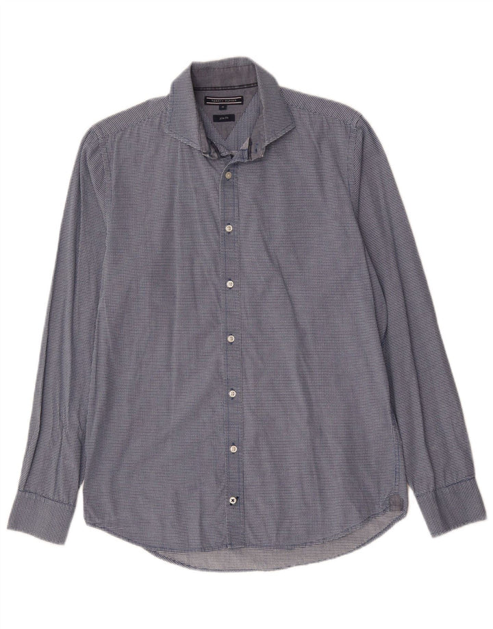 TOMMY BAHAMA Мужская рубашка приталенного кроя, хлопковая клетка среднего синего цвета