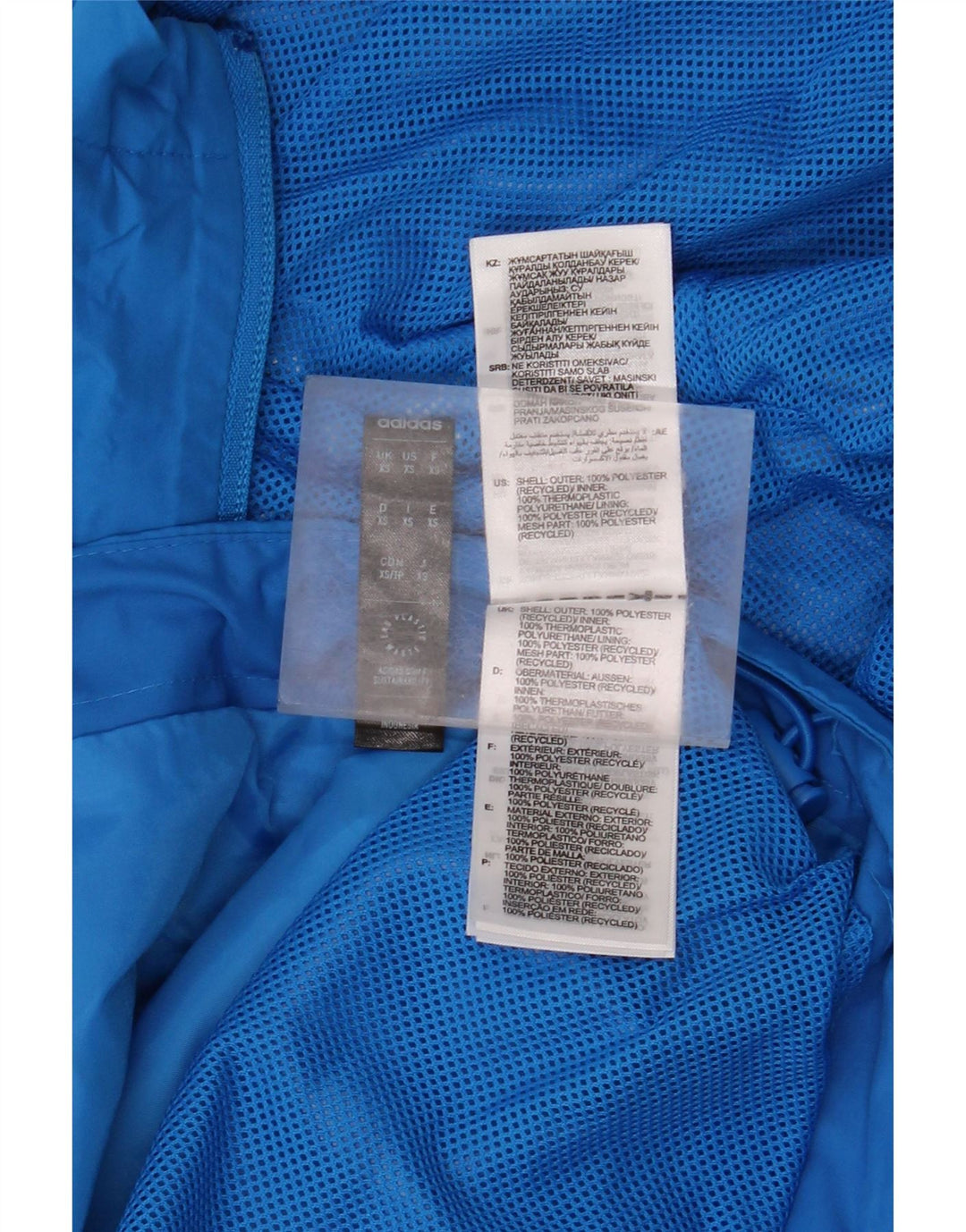 Мужская дождевик с капюшоном Adidas UK 34 XS синий полиэстер