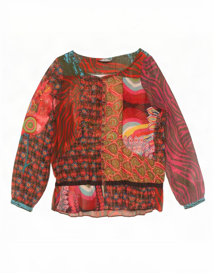 Женская блузка с длинным рукавом Desigual EU 40, средний разноцветный пэчворк