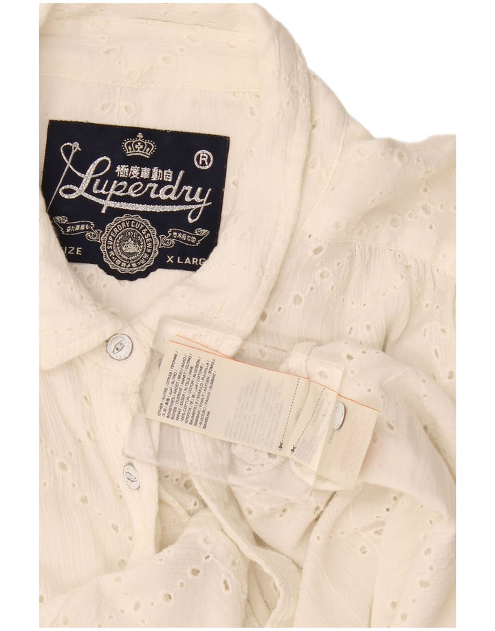 Женская рубашка Superdry UK 18 XL, белый хлопок