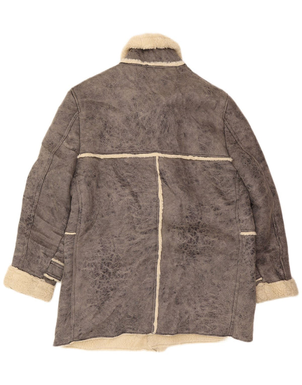 Мужское пальто из шерпы Zara UK 44 2XL серое