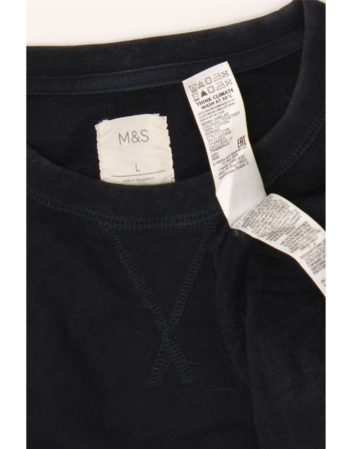 Мужской свитер Marks & Spencer, большой темно-синий, хлопок
