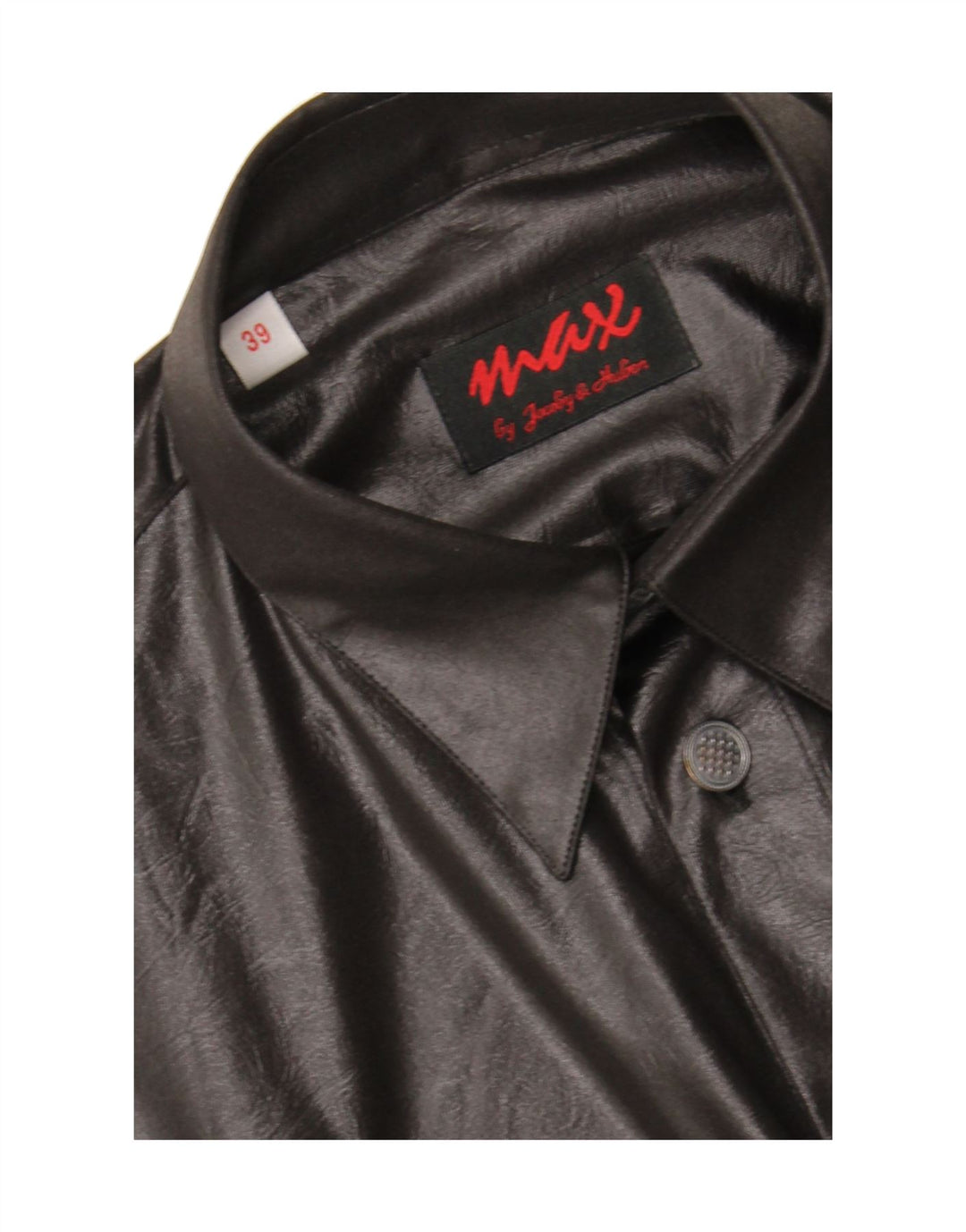 MAX Mens Shirt Size 39 Medium Black Vintage Max and Second-Hand Max from Messina Hembry 