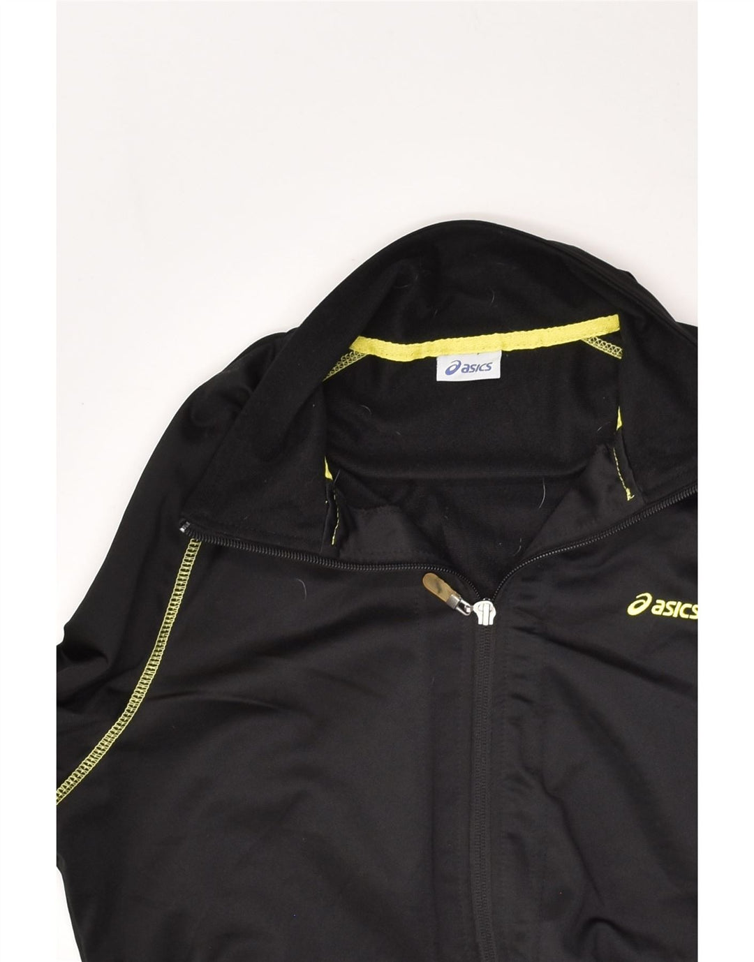 ASICS Womens Tracksuit Top Jacket UK 16 Large Black Polyester | Vintage Asics | Thrift | Second-Hand Asics | Used Clothing | Messina Hembry 