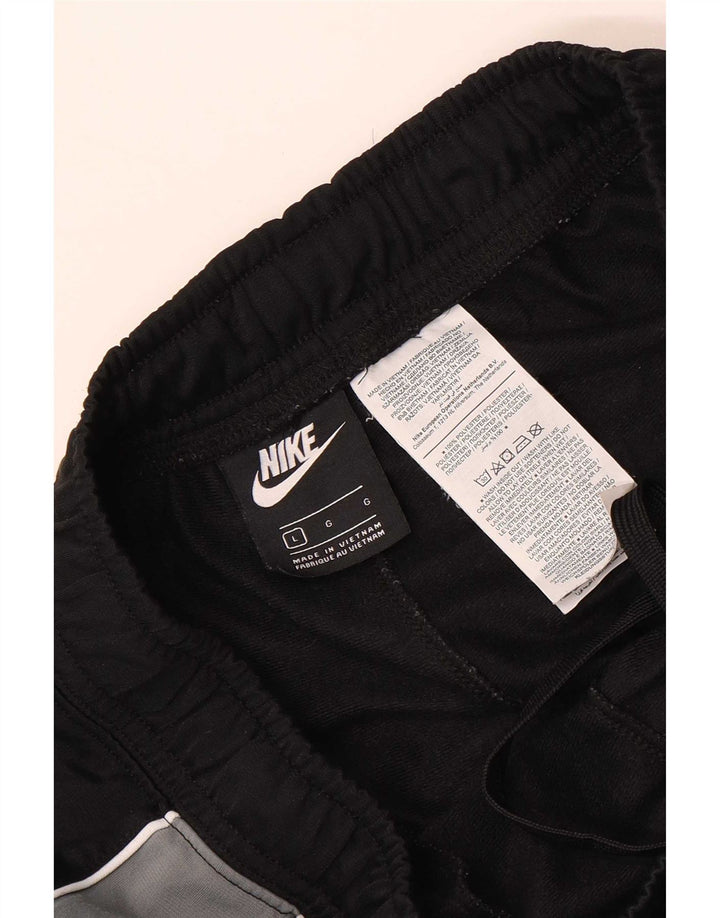 Мужские спортивные брюки Nike, большие черные полиэстер с цветными блоками