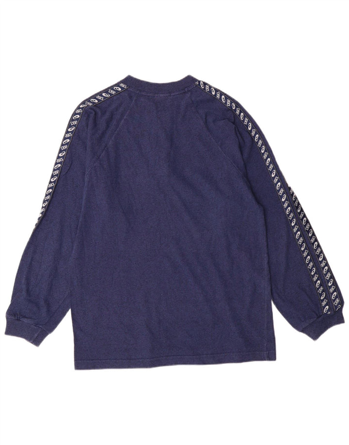 Мужской топ Asics с длинным рукавом, средний, темно-синий, хлопок