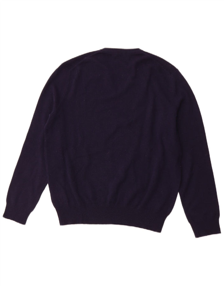 Мужской джемпер с v-образным вырезом POLO RALPH LAUREN, средний темно-синий из шерсти мериноса