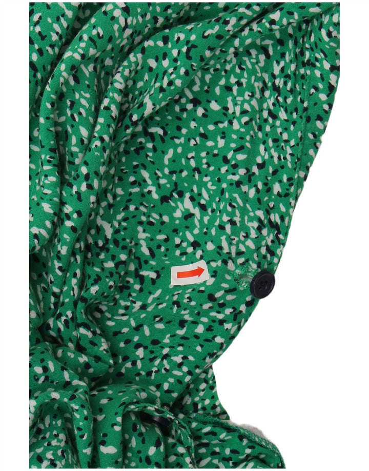 JOULES Женское платье-рубашка с короткими рукавами UK 18 XL Зеленое пятнистое вискоза