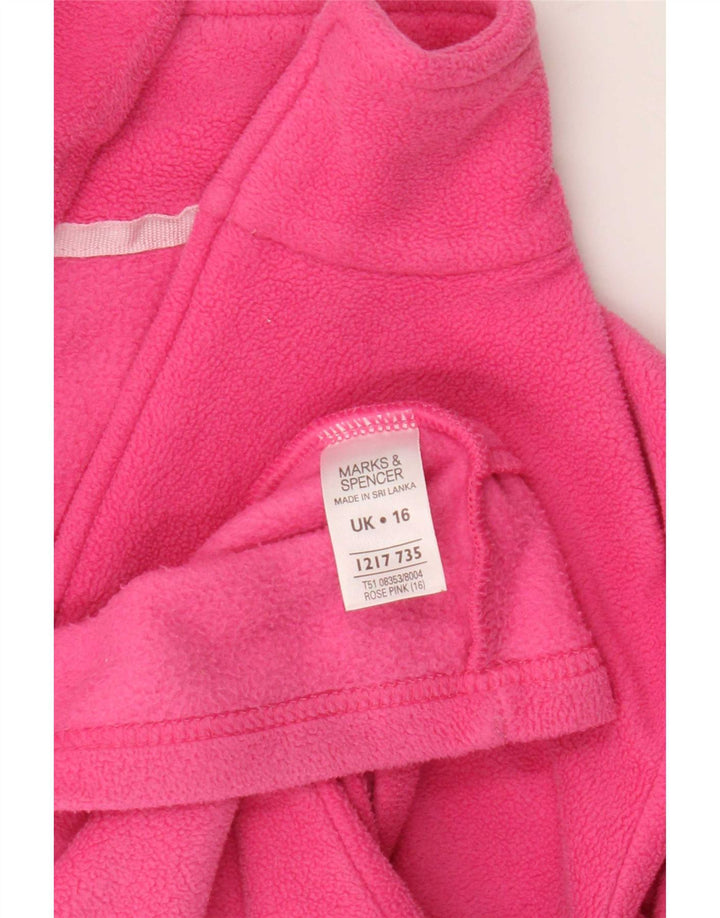 Женская флисовая куртка Marks & Spencer UK 16, большой розовый полиэстер