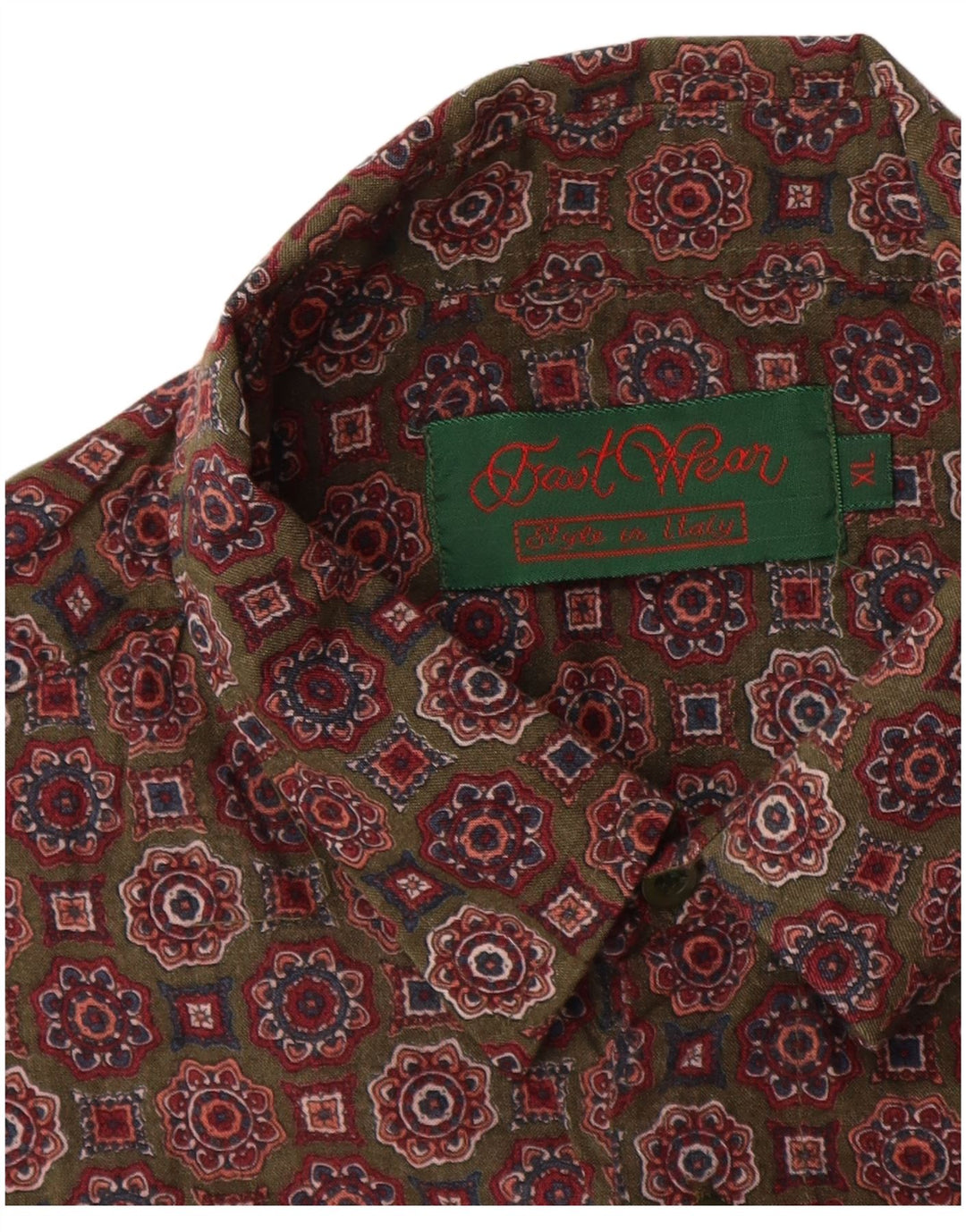 Винтажная мужская рубашка XL из коричневого вискозы с цветочным принтом