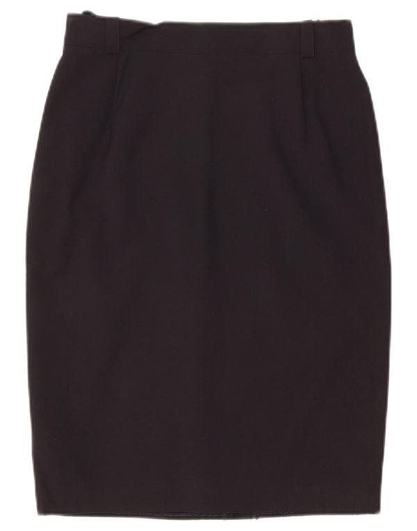 Винтажная женская юбка-карандаш UK 12, средний W28, темно-синяя шерсть