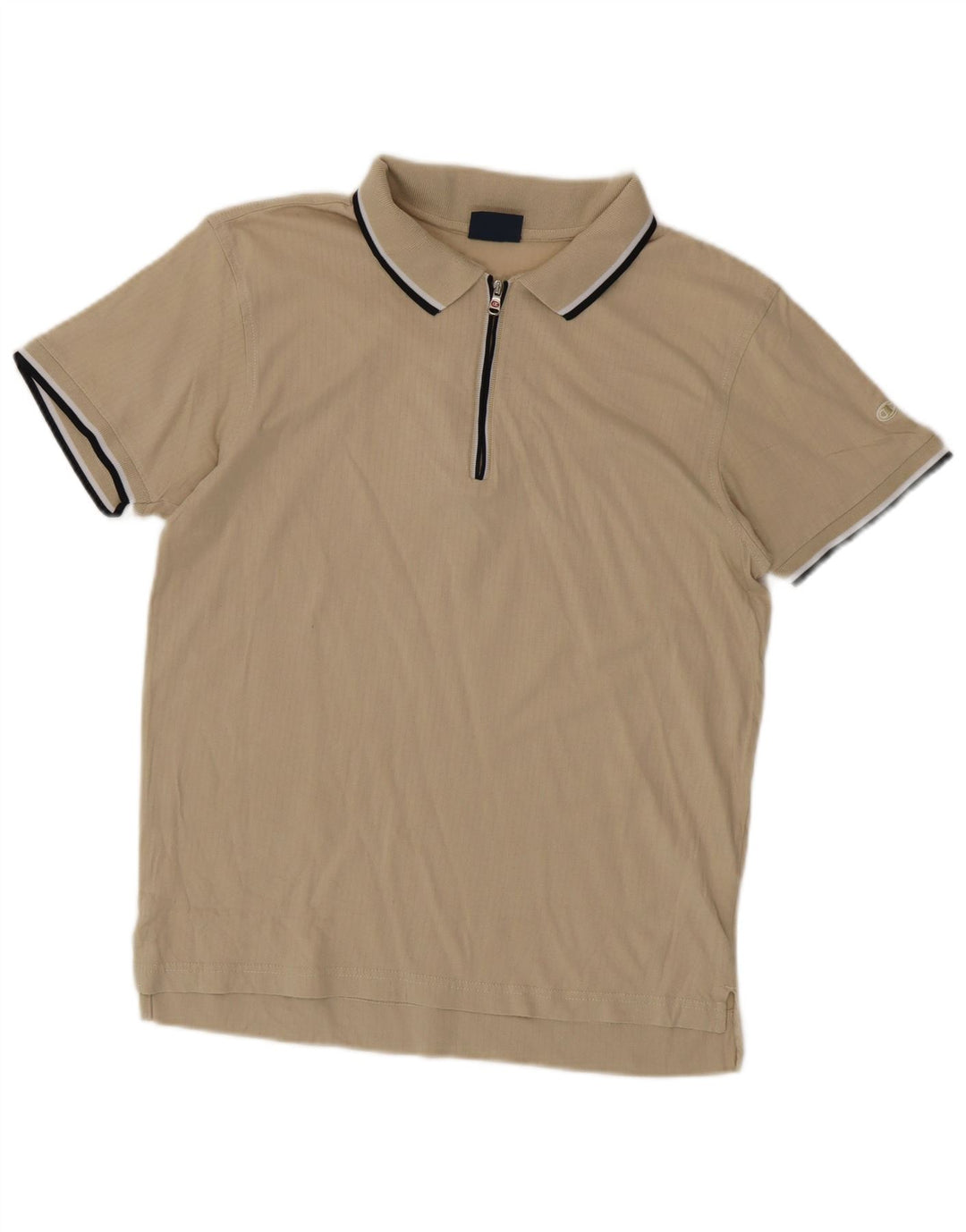 CHAMPION Mens Polo Shirt Medium Beige Cotton