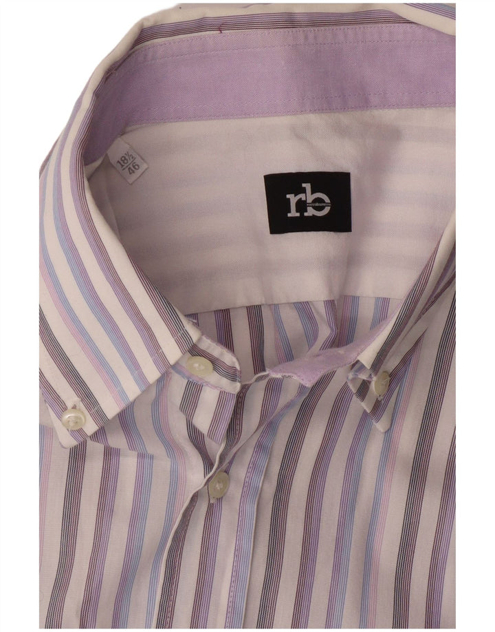 Мужская рубашка Roccobarocco, размер 46, 18, 1/2 XL, в разноцветную полоску