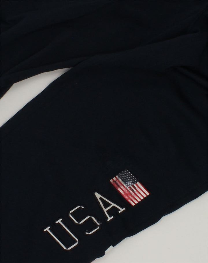 CHAMPION Boys Graphic Tracksuit Trousers 5-6 Years XS Navy Blue Polyester | Vintage Champion | Thrift | Second-Hand Champion | Used Clothing | Messina Hembry 