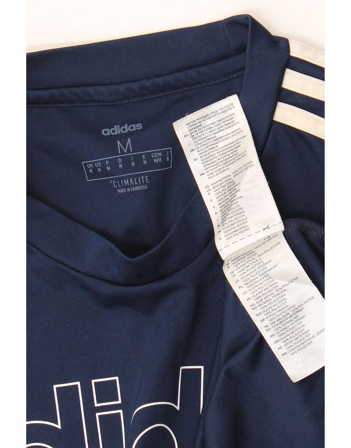 Adidas Мужская футболка с рисунком Верх среднего темно-синего цвета из полиэстера