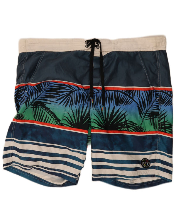 Мужские шорты для плавания Maui and Sons стандартного размера с рисунком, 2XL, пляжные синие полоски