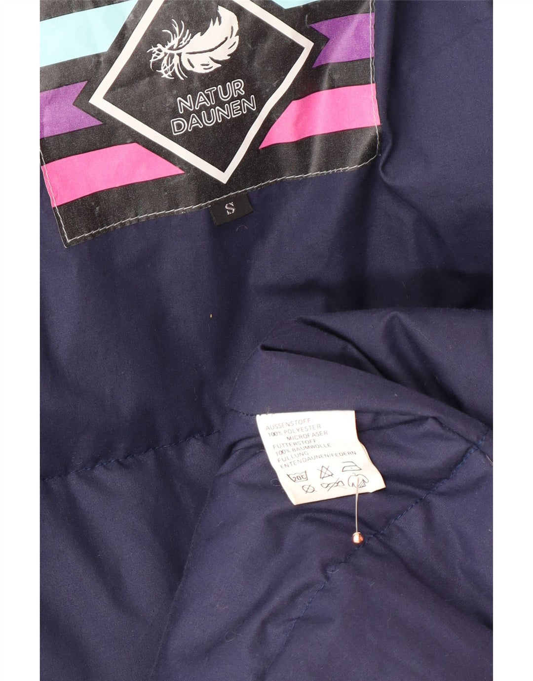 VINTAGE Мужское стеганое пальто свободного кроя UK 36, маленький серый полиэстер