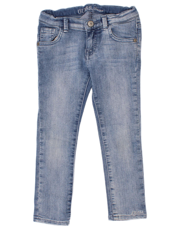 Джинсы узкого кроя для девочек 4–5 лет Guess W22 L18, синий хлопок