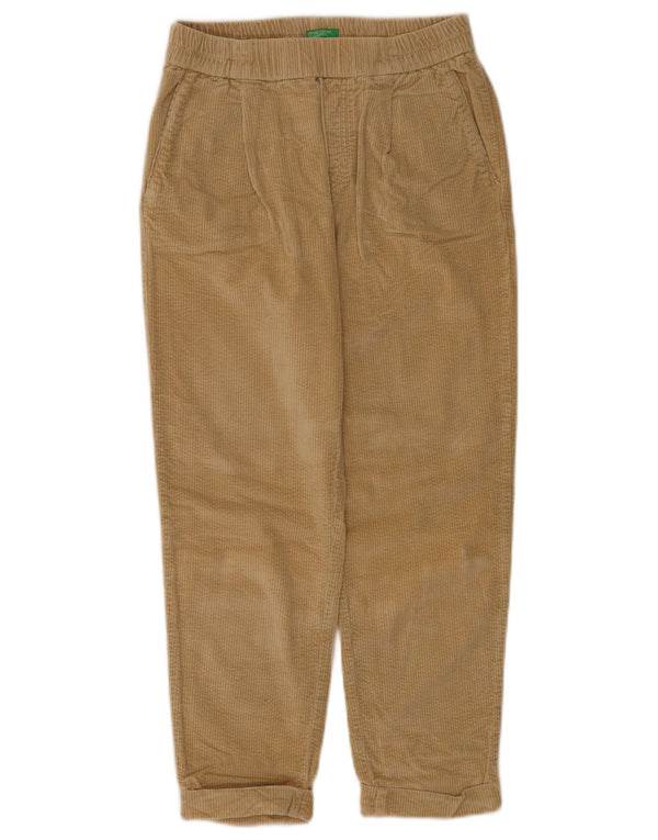 Женские прямые вельветовые брюки Benetton XS W25 L23 бежевого цвета, хлопок