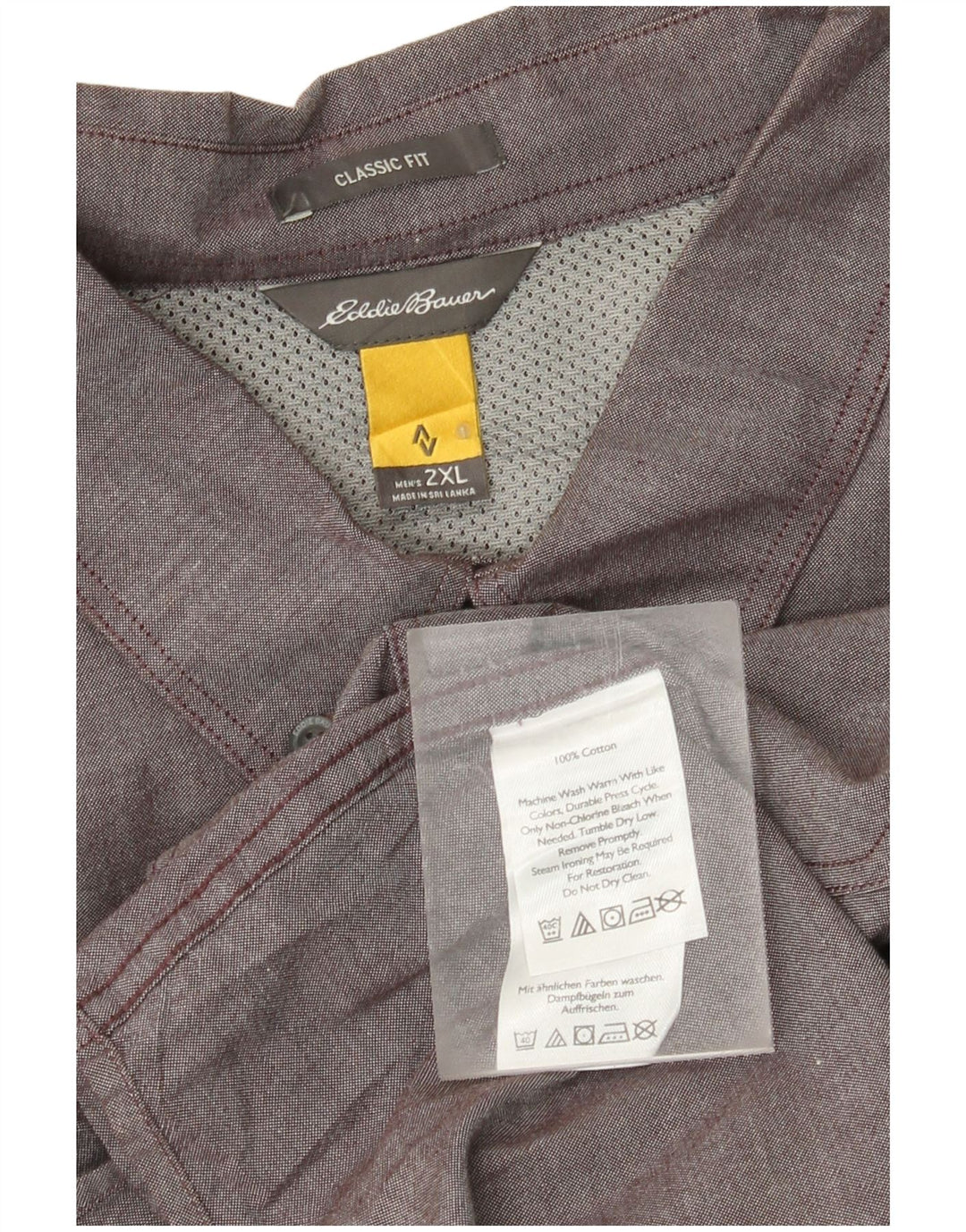 Мужская рубашка классического кроя Eddie Bauer 2XL, серая, хлопок