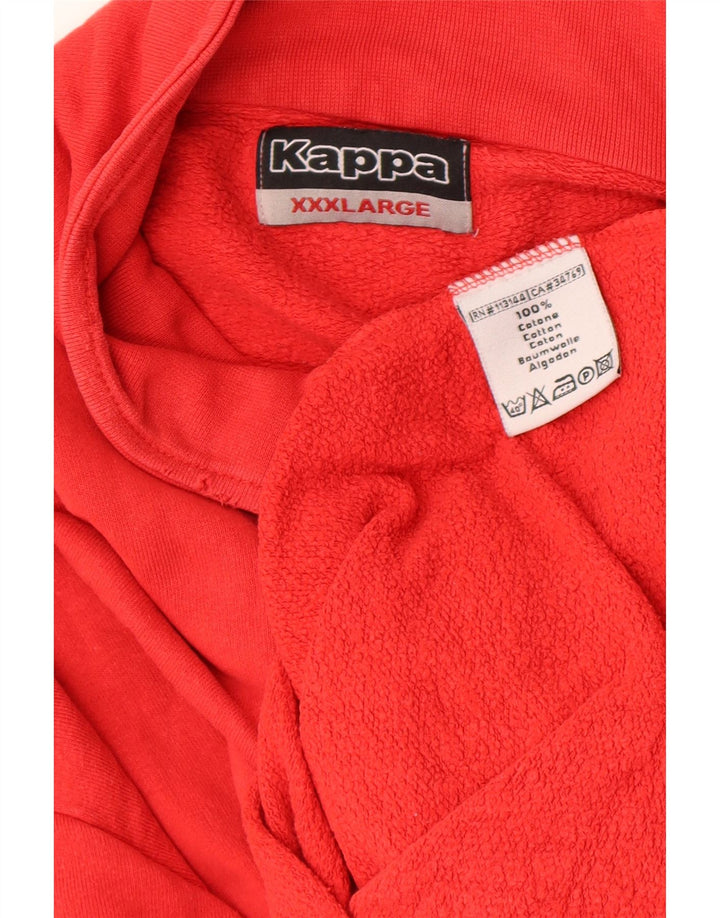 Kappa Мужской свитшот с воротником на молнии 3XL Красный Хлопок