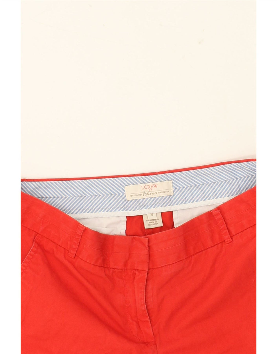 J. CREW Womens Chino Shorts US 8 Medium W32  Red Cotton Vintage J. Crew and Second-Hand J. Crew from Messina Hembry 