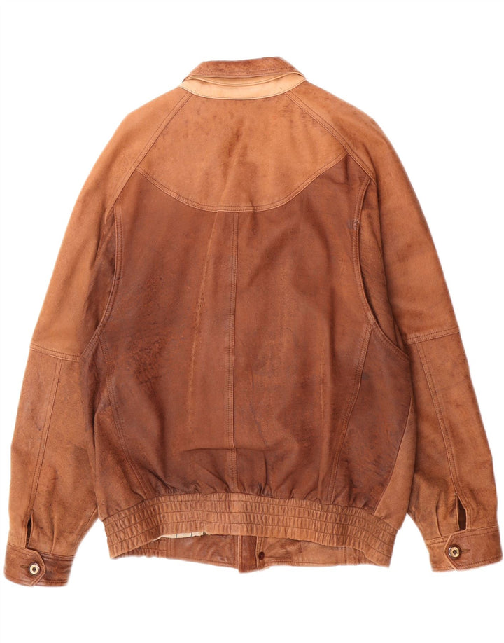 Мужская кожаная куртка Giaccomo Larusso IT 52 XL Коричневая кожа