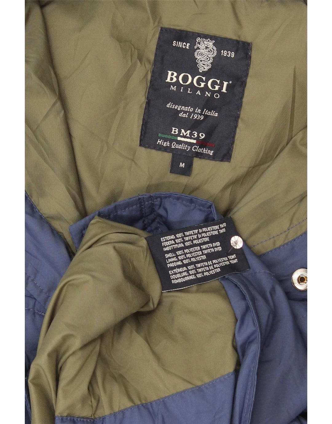 Мужская стеганая куртка стандартного кроя Boggi UK 38, средний синий полиэстер
