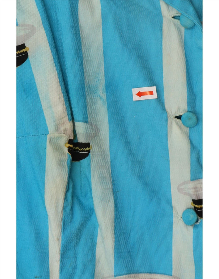 Женская блузка-рубашка без рукавов VINTAGE UK 16, большая синяя полоска