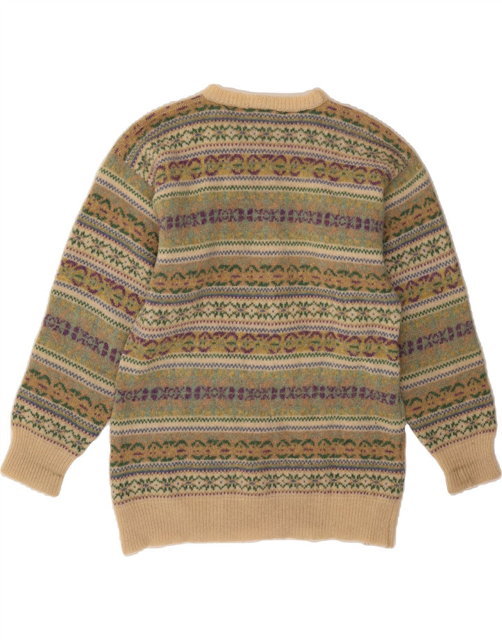 Мужской джемпер с круглым вырезом MICHAEL ROSS, маленький зеленый Fair Isle