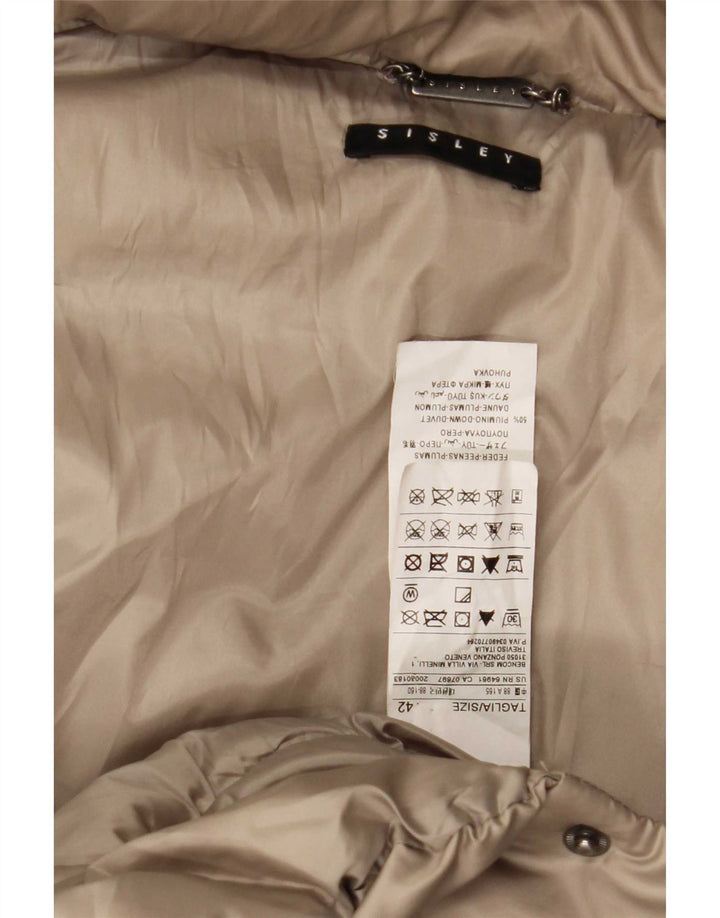Женское двубортное пуховое пальто с капюшоном Sisley IT 42 Medium Beige