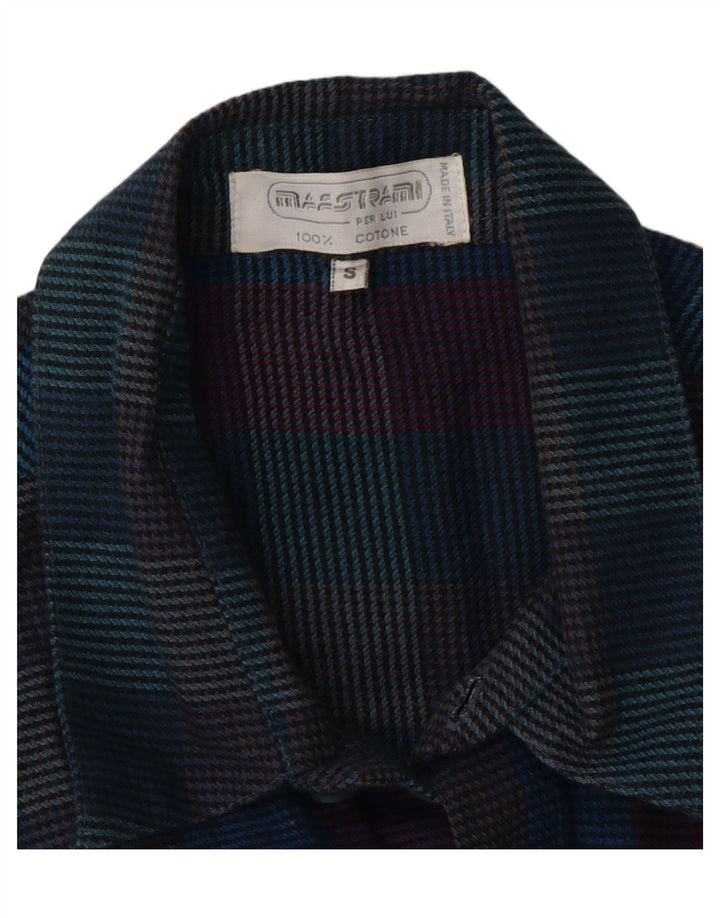MAESTRAMI Mens Flannel Shirt Small Multicoloured Check Cotton Vintage Maestrami and Second-Hand Maestrami from Messina Hembry 