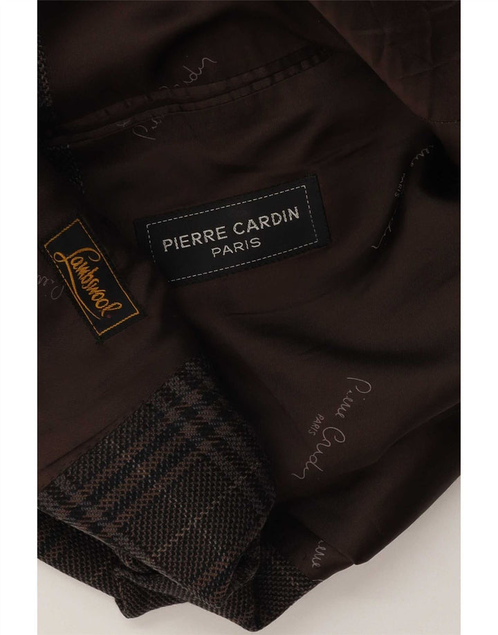 Мужской пиджак Pierre Cardin на 2 пуговицах UK 40, большой коричневый с узором «гусиные лапки»