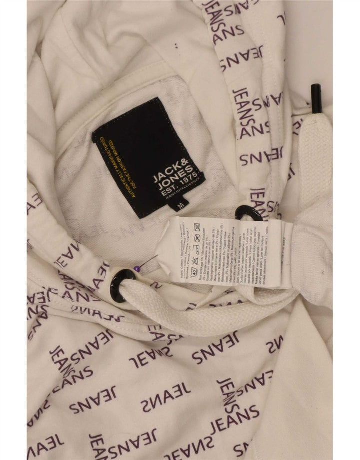 Мужской джемпер с капюшоном Jack & Jones с рисунком, средний белый хлопок, хлопок