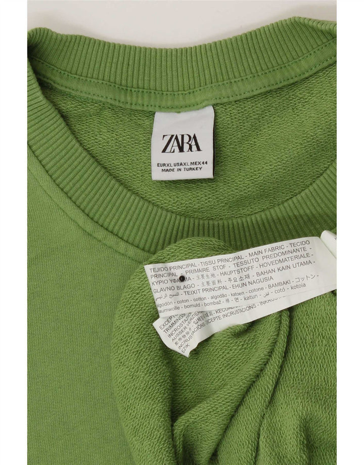 Мужской свитер Zara XL, зеленый хлопок