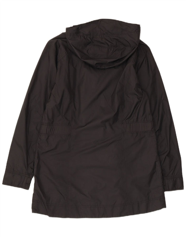 COLUMBIA Womens Hooded Raincoat UK 14 Medium Black Polyester