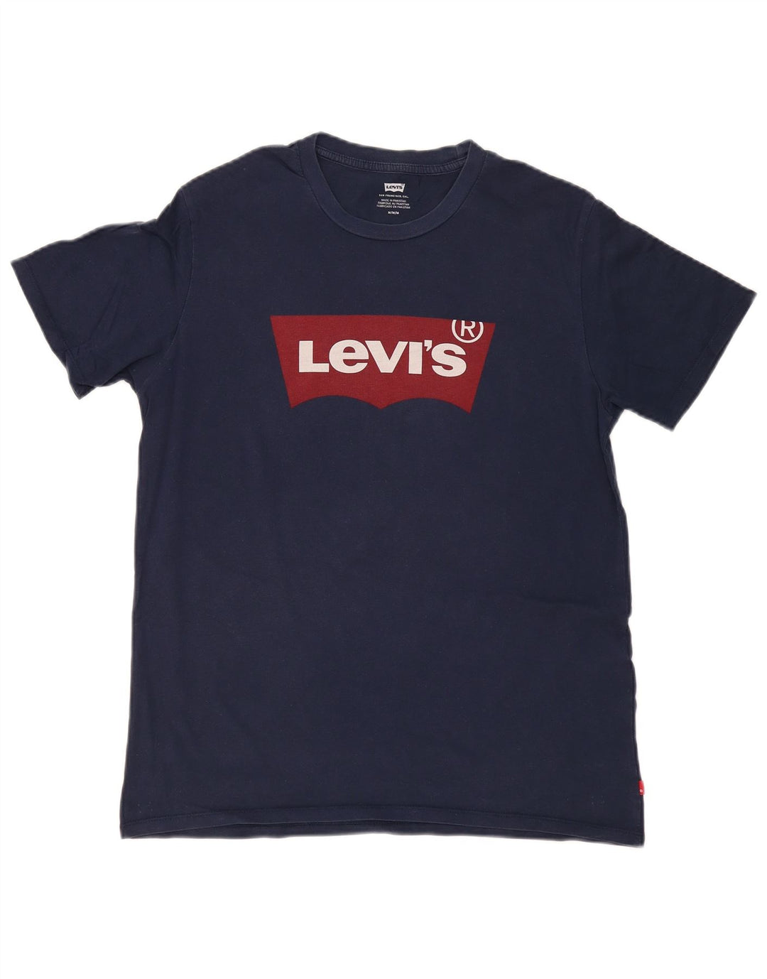 Мужская футболка с рисунком LEVI'S, топ среднего размера, темно-синий, хлопок