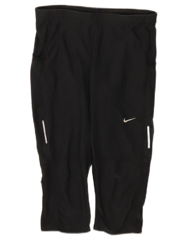 Женские леггинсы-капри Nike Dri Fit UK 12, средний черный, полиэстер