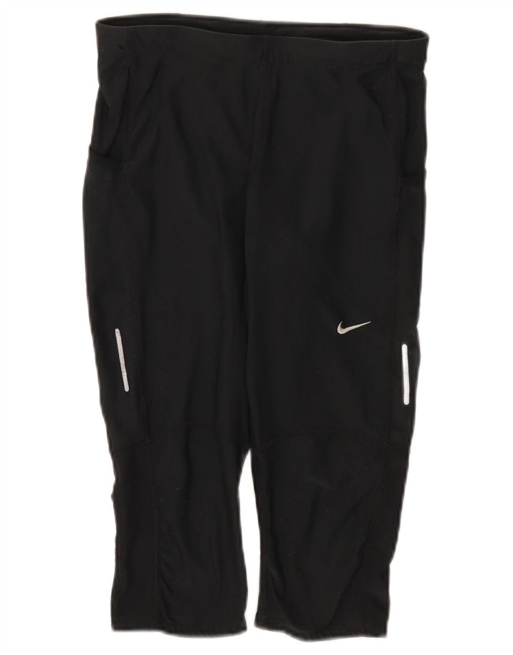 Женские леггинсы-капри Nike Dri Fit UK 12, средний черный, полиэстер