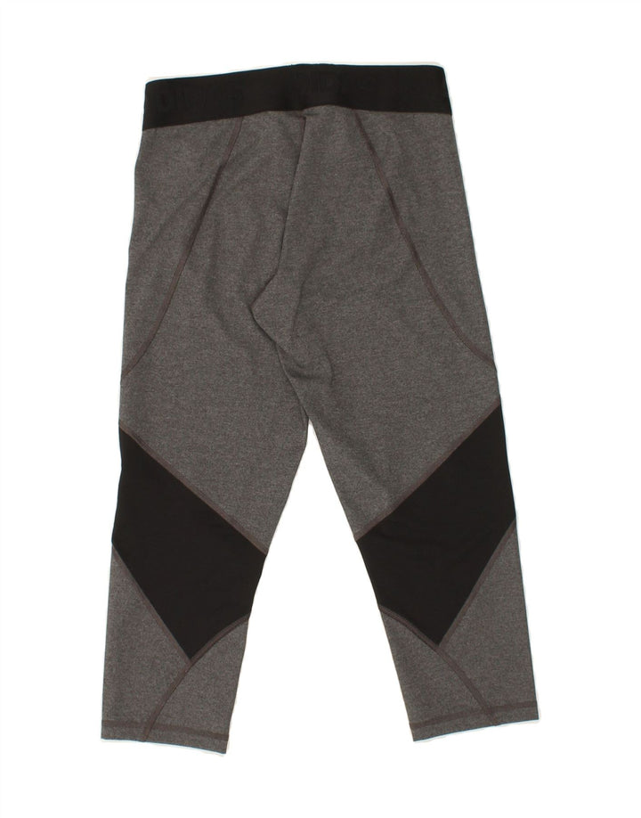 ADIDAS Womens Climacool Capri Leggings UK 12 Medium Grey Colourblock Vintage Adidas and Second-Hand Adidas from Messina Hembry 