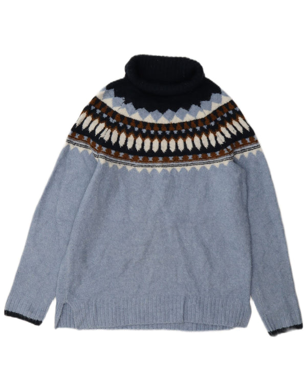 Женский джемпер с высоким воротником Marks & Spencer UK 6 XS Синий Fair Isle