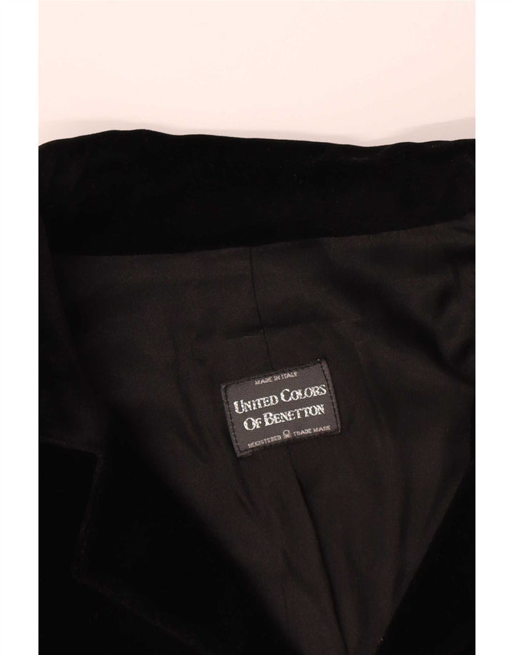 Женское бархатное болеро на 2 пуговицах Benetton IT 48 XL, черный модакрил