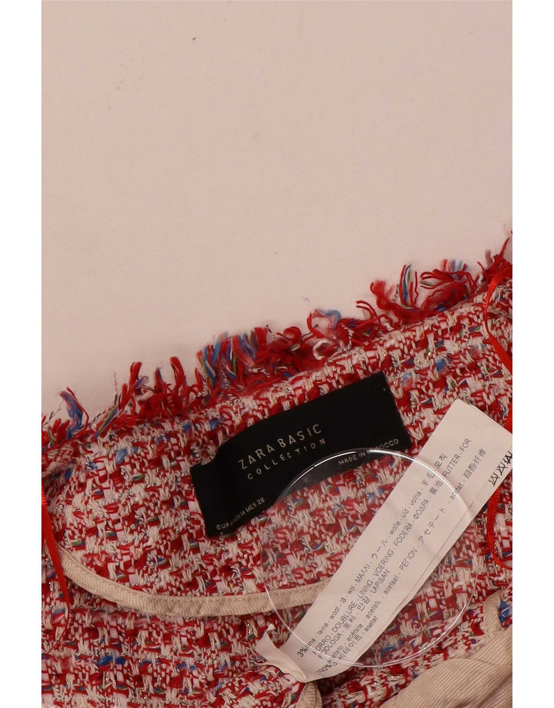 Женский пиджак Zara UK 12, средний красный, шерстяной в крапинку